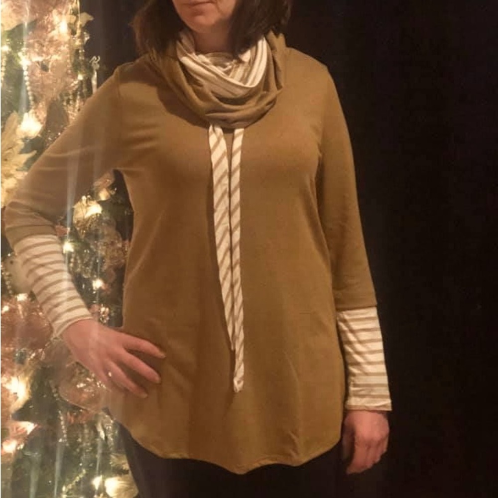 Brown cowl neck sweater
